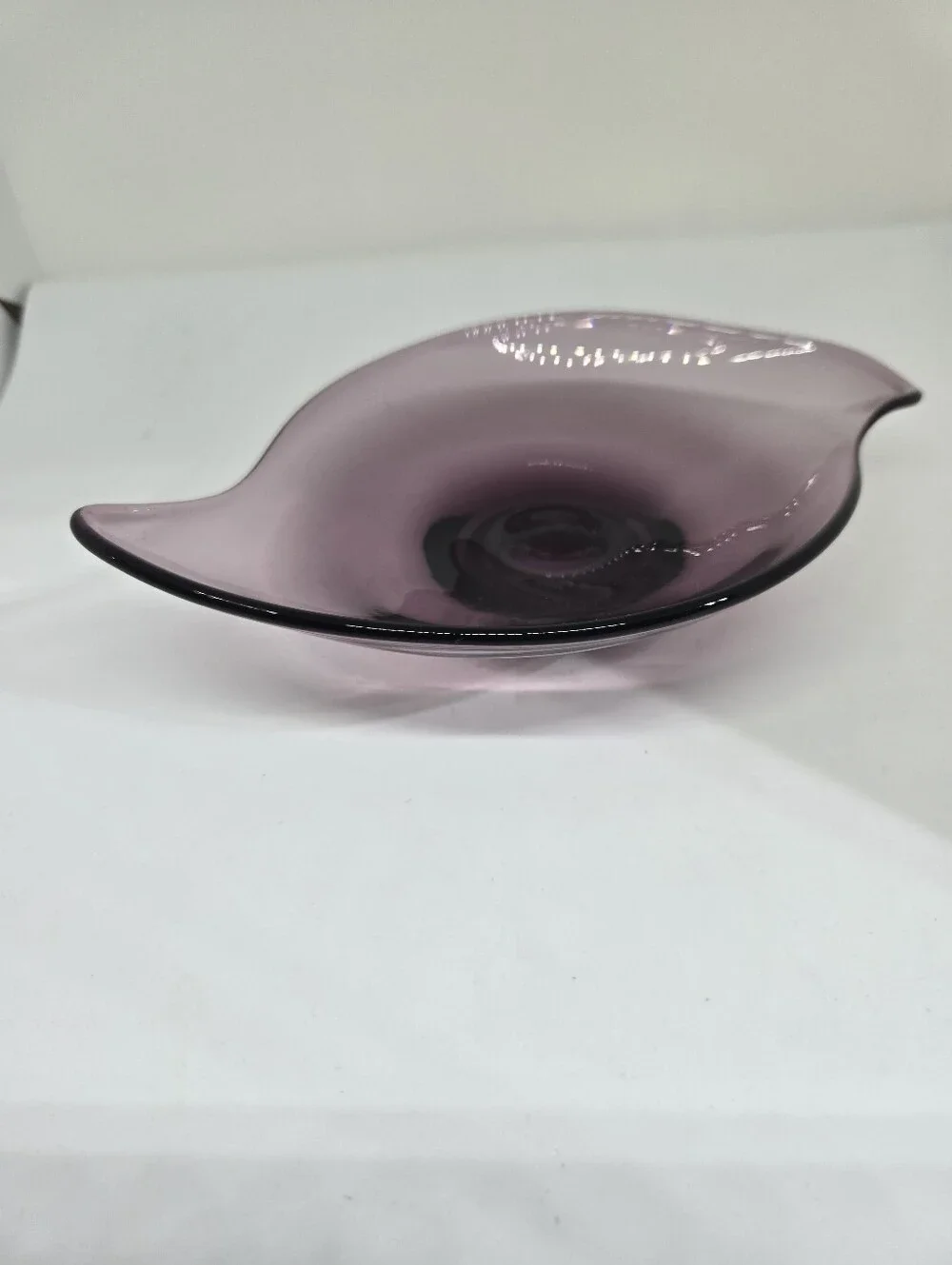 Vtg Viking Amethyst Epic Glass Console Bowl MCM